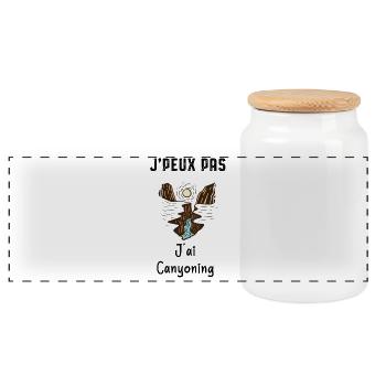 je peux pas j'ai canyoning - Boîte à biscuits avec couvercle en bois - blanc - Devant