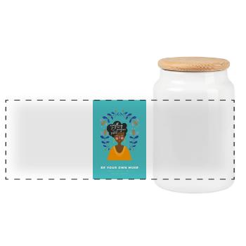 SUPER WOMAN - Panoramic Cookie Jar with Wooden Lid - white - Front