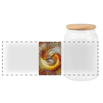 Aigle en vol - Boîte à biscuits avec couvercle en bois - blanc - Devant