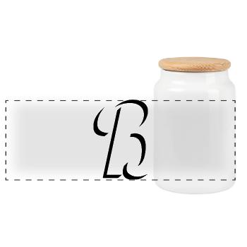 Letter B, Name, der Buchstabe B - Panorama Keksdose mit Holzdeckel - Weiß - Vorne