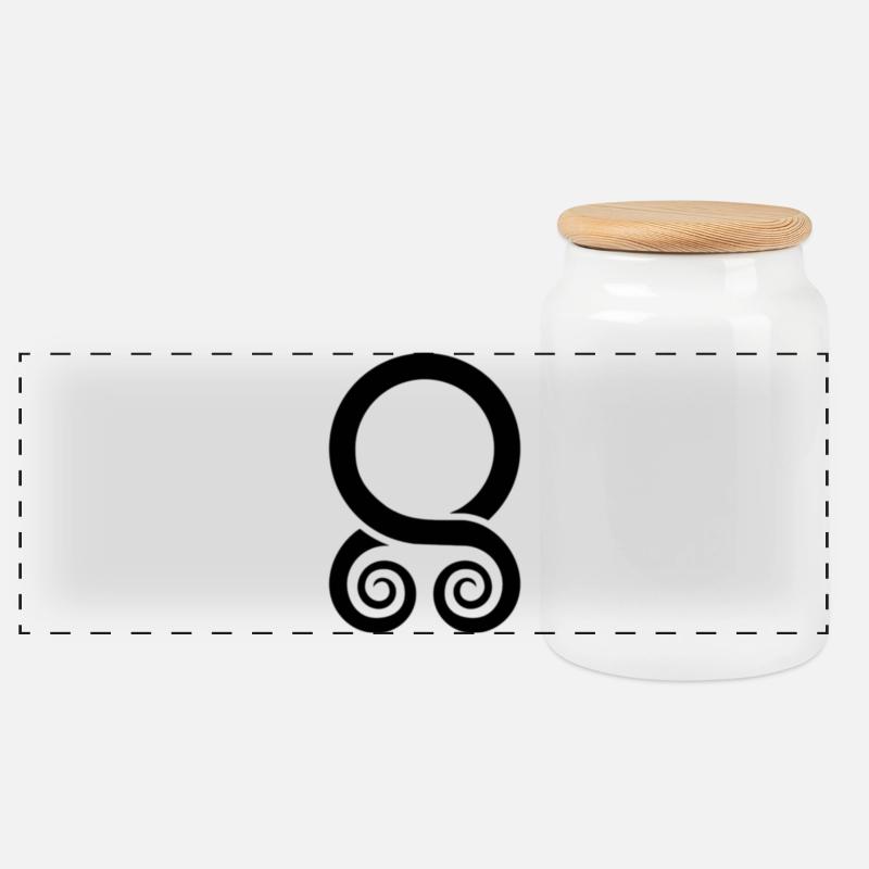 Trollkors noirs - Boîte à biscuits avec couvercle en bois - blanc