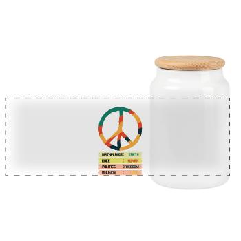 Vereintes Land, Frieden und Freiheit - Panorama Keksdose mit Holzdeckel - Weiß - Vorne