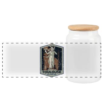 Badge retro, Toulouse France est ma ville natale - Boîte à biscuits avec couvercle en bois - blanc - Devant
