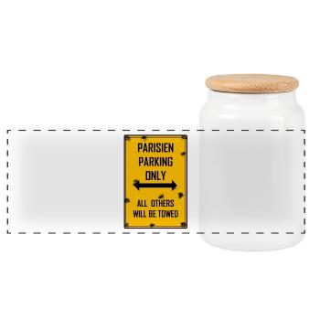 T-Shirt Paris Parisien Nur Parken - Panorama Keksdose mit Holzdeckel - Weiß - Vorne