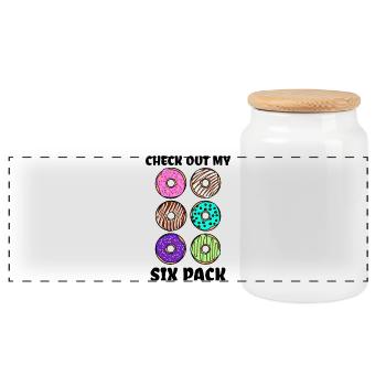 Sweets Humorous Donut Statement Delicious - Panoramic Cookie Jar with Wooden Lid - white - Front