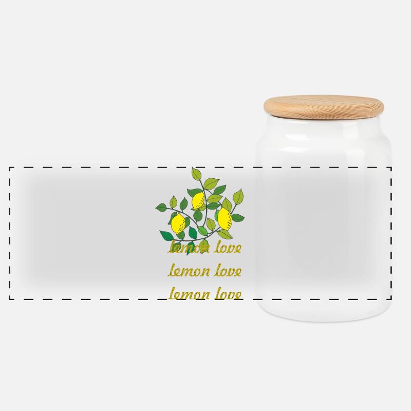 lemon love - Panorama Keksdose mit Holzdeckel - Weiß