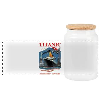 TITANIC Kreation Louis RUNEMBERG © Adagp - Panorama Keksdose mit Holzdeckel - Weiß - Vorne