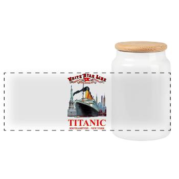 TITANIC Liner Kreation Louis RUNEMBERG © Adagp - Panorama Keksdose mit Holzdeckel - Weiß - Vorne