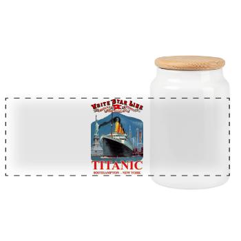 TITANIC NY Kreation Louis RUNEMBERG © Adagp - Panorama Keksdose mit Holzdeckel - Weiß - Vorne