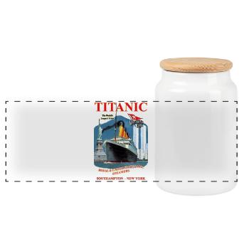 TITANIC SPIRIT CREATION Louis RUNEMBERG © Adagp - Panorama Keksdose mit Holzdeckel - Weiß - Vorne