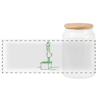 Roofbird © Chyropterum Innoxius - Panoramic Cookie Jar with Wooden Lid - white - Front