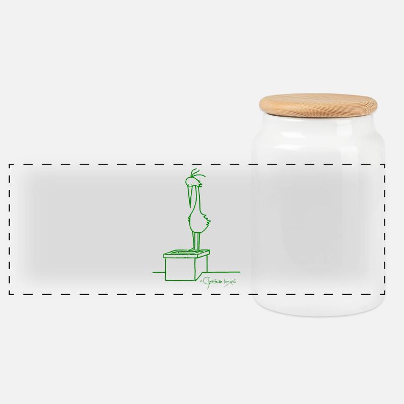 Dachvogel © Chyropterum Innoxius - Panorama Keksdose mit Holzdeckel - Weiß