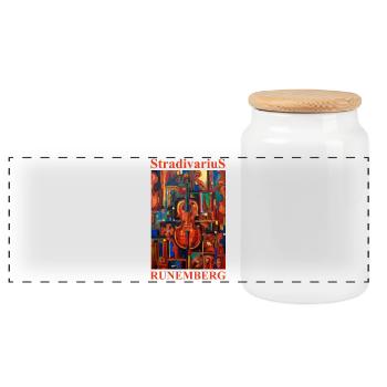 STRADIVARIUS Louis RUNEMBERG © Adagp - Boîte à biscuits avec couvercle en bois - blanc - Devant