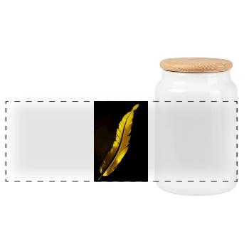 Plume - Boîte à biscuits avec couvercle en bois - blanc - Devant