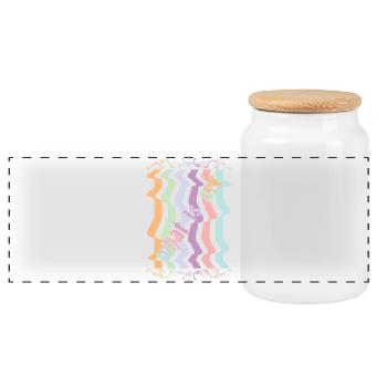 Abstract art - Panoramic Cookie Jar with Wooden Lid - white - Front