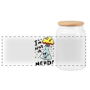 Je ne suis pas un nerd - Boîte à biscuits avec couvercle en bois - blanc - Devant