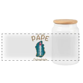 Lettonie Phare Pape, mer Baltique, - Boîte à biscuits avec couvercle en bois - blanc - Devant