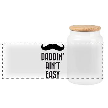 Papa n’est pas facile - Boîte à biscuits avec couvercle en bois - blanc - Devant