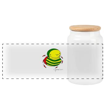 Stingbug © Chyropterum Innoxius - Panoramic Cookie Jar with Wooden Lid - white - Front