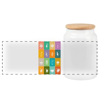 Posters of the Capitals of Germany - Pop Art - Panoramic Cookie Jar with Wooden Lid - white - Front
