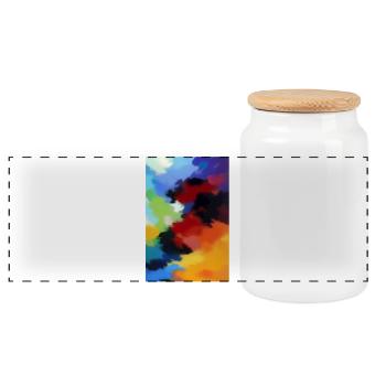 Painting Patterns - Panoramic Cookie Jar with Wooden Lid - white - Front