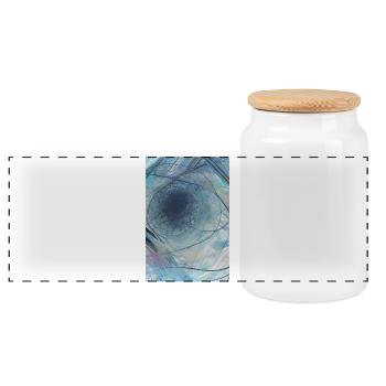 Formes et motifs - Boîte à biscuits avec couvercle en bois - blanc - Devant