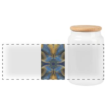 Formes et motifs - Boîte à biscuits avec couvercle en bois - blanc - Devant