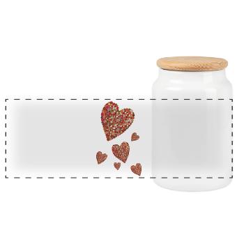 Famille Heart Balls - Boîte à biscuits avec couvercle en bois - blanc - Devant