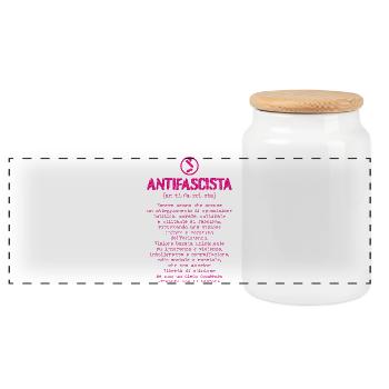 Anti-Fascist Definition - Panoramic Cookie Jar with Wooden Lid - white - Front
