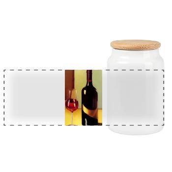 Wein Trinker - Panorama Keksdose mit Holzdeckel - Weiß - Vorne
