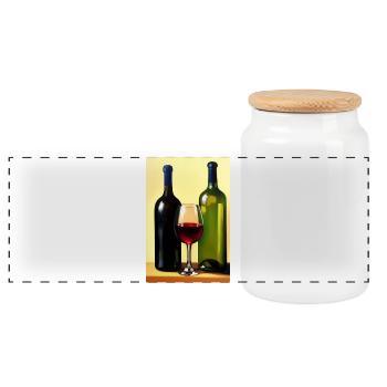 Wein Trinker - Panorama Keksdose mit Holzdeckel - Weiß - Vorne