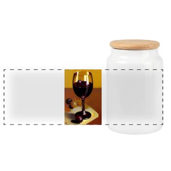 Wein Trinker - Panorama Keksdose mit Holzdeckel - Weiß - Vorne