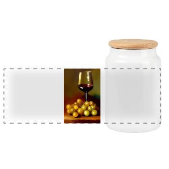 Wein Trinker - Panorama Keksdose mit Holzdeckel - Weiß - Vorne