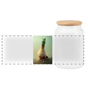 Glace - Boîte à biscuits avec couvercle en bois - blanc - Devant
