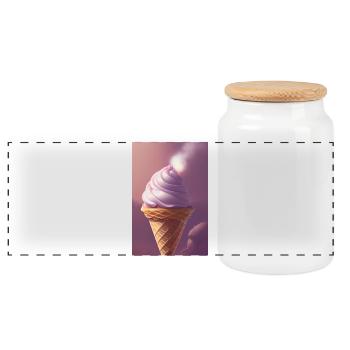 Glace - Boîte à biscuits avec couvercle en bois - blanc - Devant