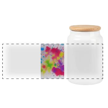 Éclaboussures colorées de couleurs - Boîte à biscuits avec couvercle en bois - blanc - Devant