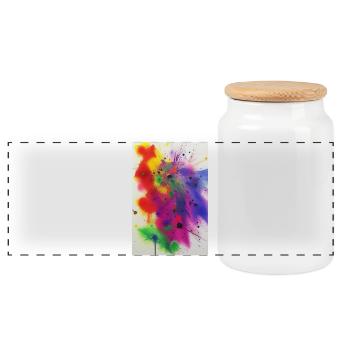 Splashes of paint - Panoramic Cookie Jar with Wooden Lid - white - Front