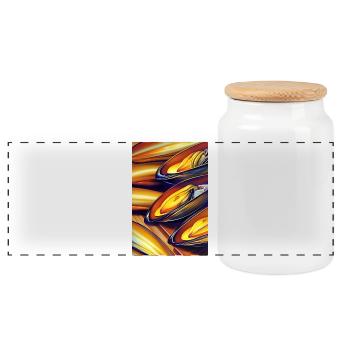 Mussels - Panoramic Cookie Jar with Wooden Lid - white - Front