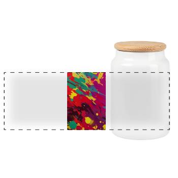 Abstract art - Panoramic Cookie Jar with Wooden Lid - white - Front