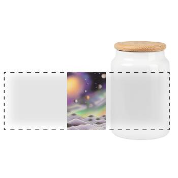 Espace et planètes - Boîte à biscuits avec couvercle en bois - blanc - Devant