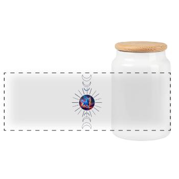 Merveilleux chat bleu. - Boîte à biscuits avec couvercle en bois - blanc - Devant