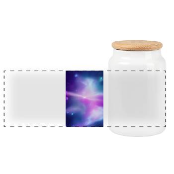 Galaxie Bild - Panorama Keksdose mit Holzdeckel - Weiß - Vorne