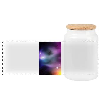 Galaxie Bild - Panorama Keksdose mit Holzdeckel - Weiß - Vorne
