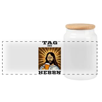 Tag des Herrn - Männertag / Vatertag | Fun-Shirt - Panorama Keksdose mit Holzdeckel - Weiß - Vorne