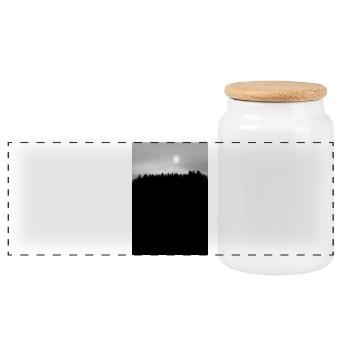 Forest Night Winter Solstice - Panoramic Cookie Jar with Wooden Lid - white - Front