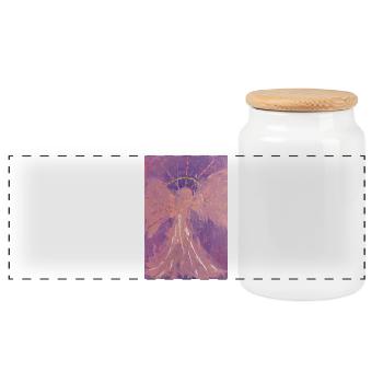 Archangel Chamuel - Angel of Love - Angel Picture - Panoramic Cookie Jar with Wooden Lid - white - Front
