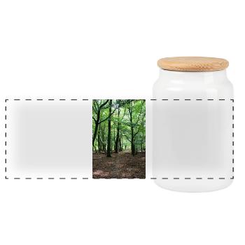 Wald Baum Bäume wandern Natur Förster Poster - Panorama Keksdose mit Holzdeckel - Weiß - Vorne