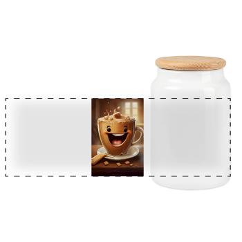 Cocoa Poster - Panoramic Cookie Jar with Wooden Lid - white - Front