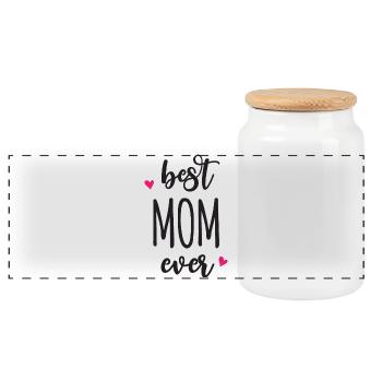 Meilleure maman de tous les temps - Boîte à biscuits avec couvercle en bois - blanc - Devant