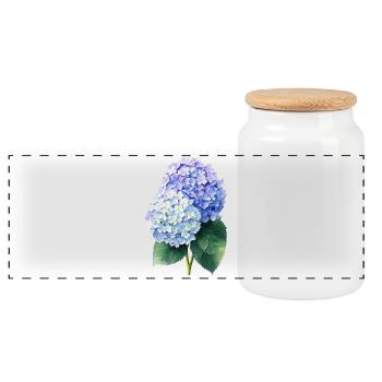 hydrangea - Panorama Keksdose mit Holzdeckel - Weiß - Vorne